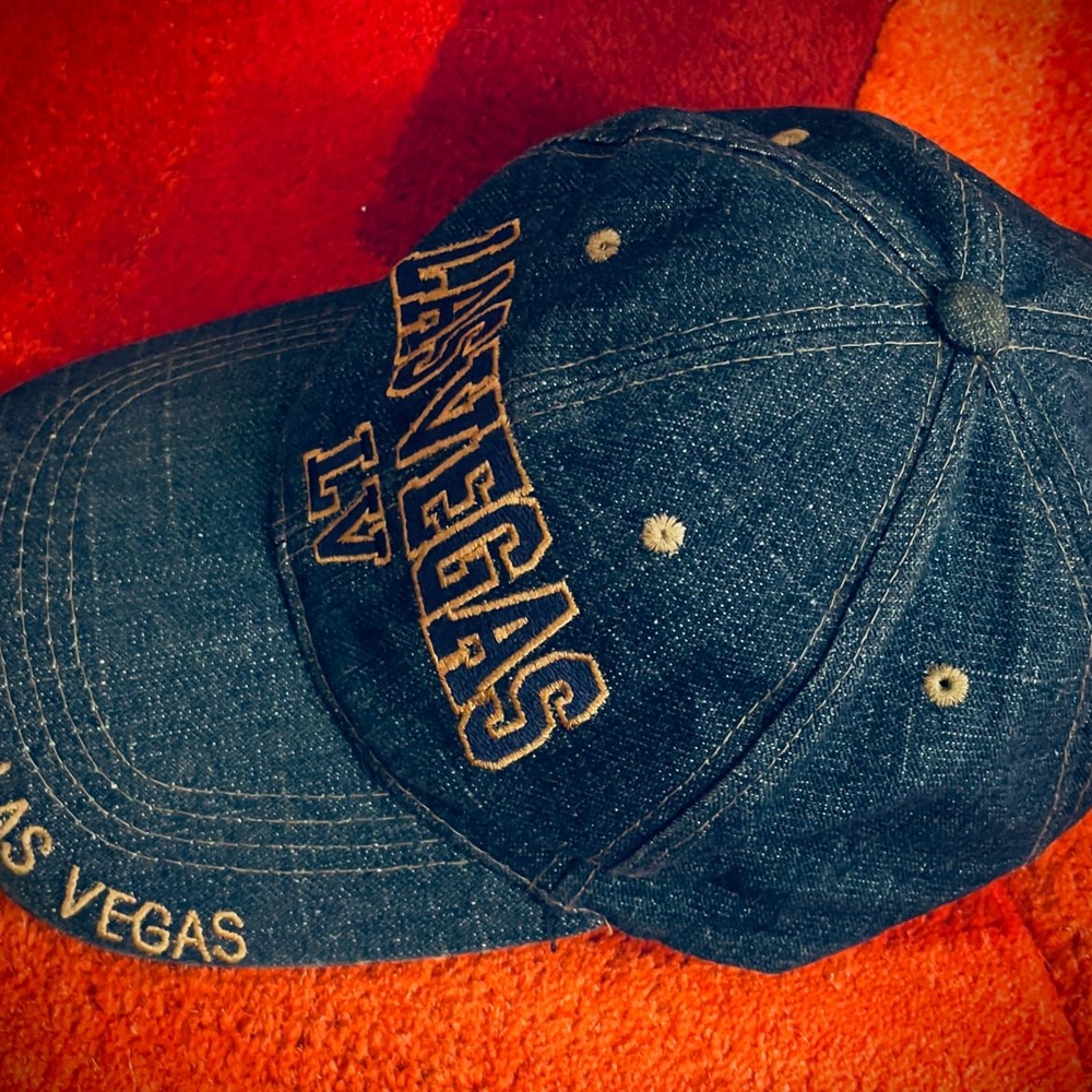 Stylish Denim Cap Featuring LAS VEGAS Embroidery. Excellent Condition.